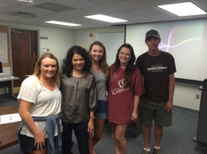 Students from Journalism 101 with Higginbotham.